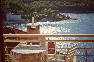 Image de Appartement d'une chambre avec le balcon et la vue sur le mer Povlja, Brac (A-14399-d)