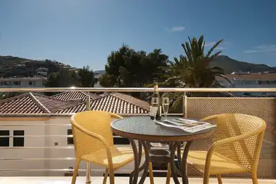 Modern apartments with private communal pool and mountain views