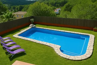 Image de À 10 minutes en voiture de Sitges. Villa El Olivo. Piscine Xxl. Chauffée à 28º