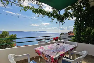 Image de Appartement de deux chambres avec le balcon et la vue sur le mer Zivogosce - Porat, Makarska (A-16289-d)