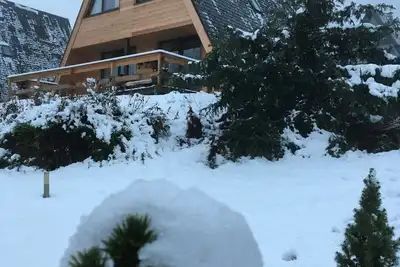 Image de Chalet confortable (Finnhaus) avec jardin dans un beau paysage avec une connexion Wi-Fi