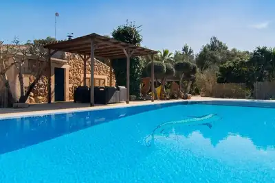 Sa Costa, climatisation grande piscine, Wi-Fi, 14 Kms plage Es Trenc