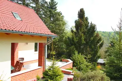 Votre maison de vacances avec une vue fantastique sur les montagnes du Harz à Güntersberge