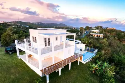 360º Vieques - Vue panoramique Piscine privée 2 Br romantique Hilltop Villa