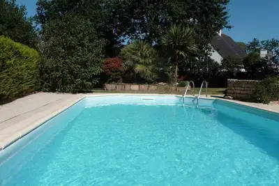 Image de Golfe du Morbihan, belle maison lumineuse avec piscine. Campagne, rivière, océan