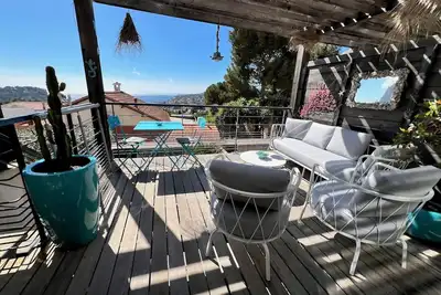 Image de Belle vue mer! Spacieux triplex garage, terrasse, jardin 10mns Ă pied port plage