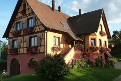 Image de Le Marronnier. Maison traditionnelle Alsace. Vue sur le vignoble et le St Odile