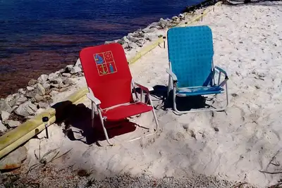 Image de White Sand Beach, Un Nouvel Anneau De Feu Au Bord De Lake & De L'Eau PRIVÉE Du Quai-Profond