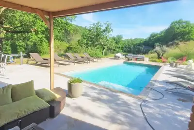 Image de Villa in the woods 6 bedrooms 12\/15 people jacuzzi hammam private heated pool