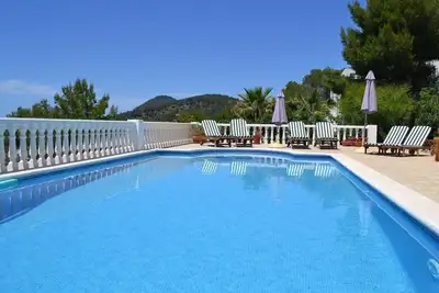 Image de Stunning villa with sea & sunset views, in walking distance to Cala Salada beach