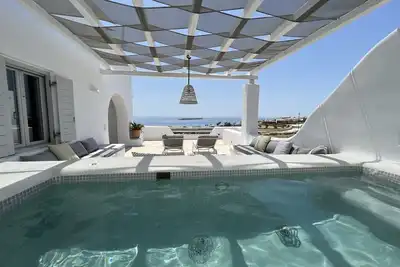 Image de Villa de luxe Limani. New Golden Beach, vue panoramique sur la mer, jacuzzi!