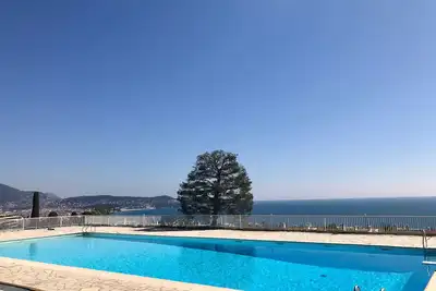 Superb sea view gardens swimming pool 3 rooms fabron very calm