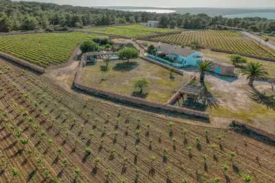 Image de Maison typique de Formentera avec piscine, grand porche et jardin