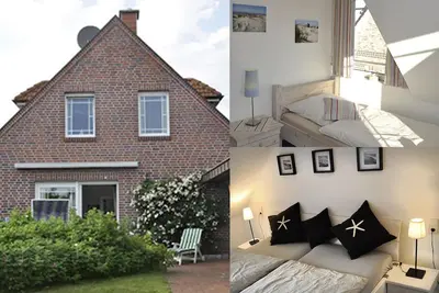 Image de Maison de vacances moderne et luxueuse avec un grand jardin et une terrasse près de la plage.