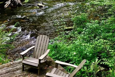 Image de Cottage au bord de la rivière Cullasaja dans les Highlands - Pêche à la mouche, cascade