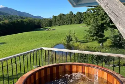 Vue exceptionnelle à proximité des pistes de ski et du village.