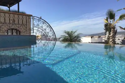 Image de Tamraght Agadir: Maison et piscine privée de haut standing -vue mer -gouvernante
