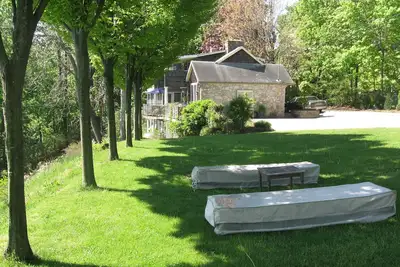 Image de brises Mountaintop! --Amazing Vue centrale de nombreux champs de bataille