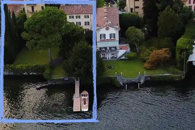 Image de Villa avec un jardin qui donne directement sur le lac.