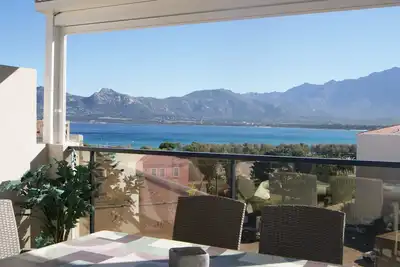 Image de Calvi, magnifique vue mer/montagne, 200m plage, grande terrasse, belles chambres