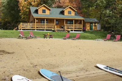 Image de Nouvelle cabane en rondins de luxe sur le lac Winnisquam Perfect Family Retreat