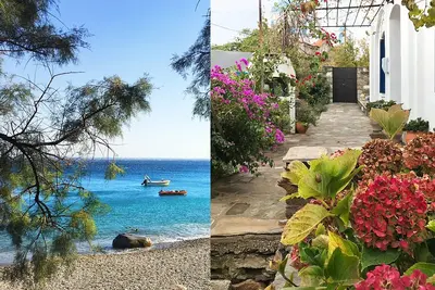 Image de Ancienne maison en pierre d'Ikarian en bord de mer, magnifiquement restaurée, avec toutes les commodités