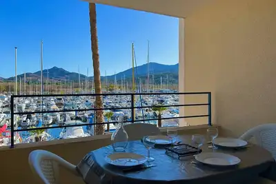 Image de T2 cabine 4 pers. près plage, parking, vue port - Argelès