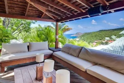 Image de villa de vacances de vacances CaraĂŻbes, st. bts, st. barths, piscine, internet wi-fi, vue, jardin, promenade a la plage, court terme l