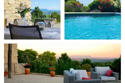 Image de Belle maison provençale avec piscine, vue et climatisation