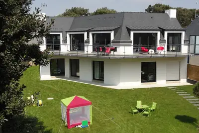 Image de 50m Plages, Grand Duplex Ds Maison Moderne, Large Terrasse Vue Sur Mer & Jardin