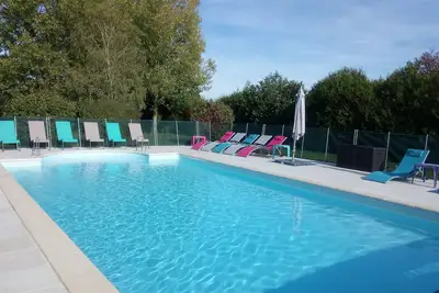 Large Gite La Champeigne for 15 people with Heated Outdoor Pool ***