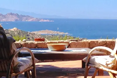 Image de Magical view from villa and pool over Costa Smeralda sea and islands