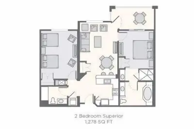 Image de 2Br / 2Ba, Cuisine complète, 6 couchages adultes confortablement près de Disney et Sea World.