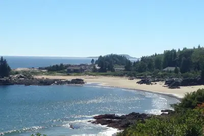 Image de Maine Cottage sur une belle plage de sable, Indian Point, Georgetown