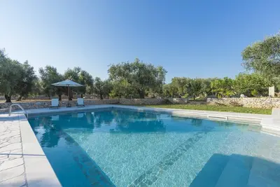 Image de Villa de luxe avec piscine jardin extérieur espace dans la campagne du Salento