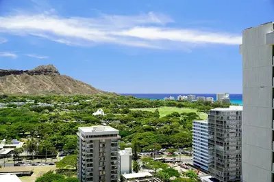 Image de Coucher de soleil sur la tête de diamant et vue sur l'océan à Waikiki (Ws06)