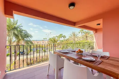 Grande Terrasse Avec Vue Sur La Mer À Pasito Blanco
