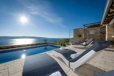 Image de Maison de vacances dans Murvica avec vue mer, terrasse, Climatisation, Wifi (3756-1)