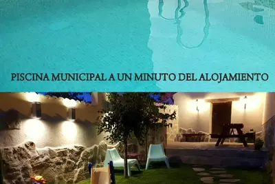 Image de jardin, barbecue et cheminée à 7 min. de Ségovie et 55 de Madrid. Idéal familles!