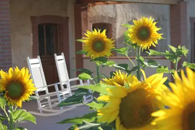 Image de En Rouger, Gîte Le Tournesol 3 ou4 chambres (climatisé, piscine, sauna)