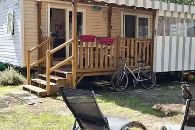 Image de Mobilhome dans les Landes, agréable vue sur la forêt