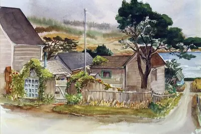 Image de «Garden Cottage» Vintage 1880 unique dans le village de Mendocino