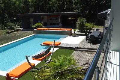 Image de Moliets, villa 7 chambres avec piscine chauffée, pool-house, proche océan