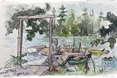 Image de Expérience de Lazy Lake avec Sunny Dock & Great Swimming - près de Camden / Rockport