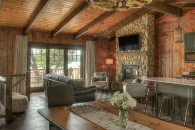 Image de Retraite de cabine classique du Minnesota sur le pittoresque lac Sylvan! Ponton et Pwc disponibles