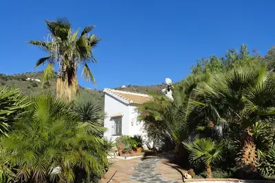 Image de maison isolée avec vue sur la mer et jardin de palmiers pour 4 personnes