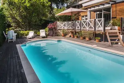 Image de Piraillan, Le Canon, Villa capacité 8 Personnes, jardin clos avec piscine.