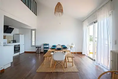 Image de Grand Duplex vue mer et étangs, 1 min de la plage