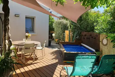 Image de Eco villa climatisée, 4 chambres, 2 sdb, petite piscine: proche plages et villes