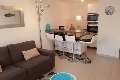 Bel appartement 1 chambre, plein sud, dans résidence sécurisée, à la plage